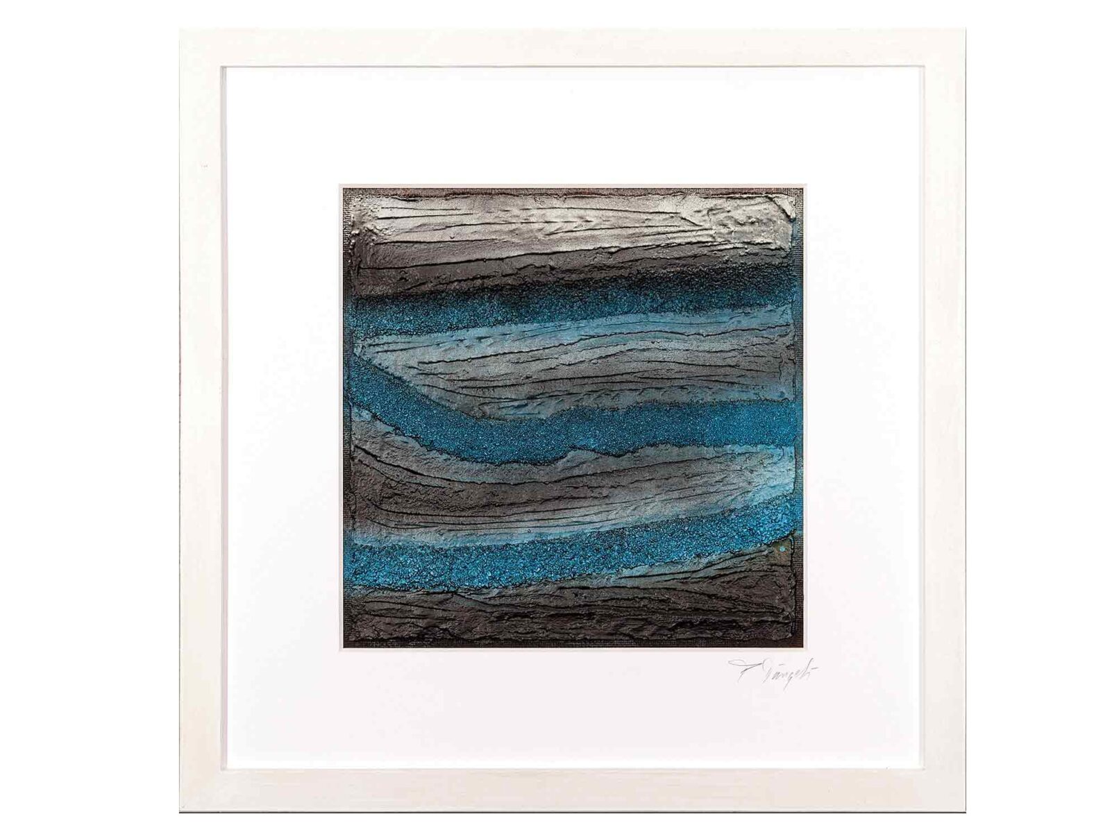 153 Horizonte Verputz, Spachtelmasse, Feiner Sand u. Steine 53x53cm