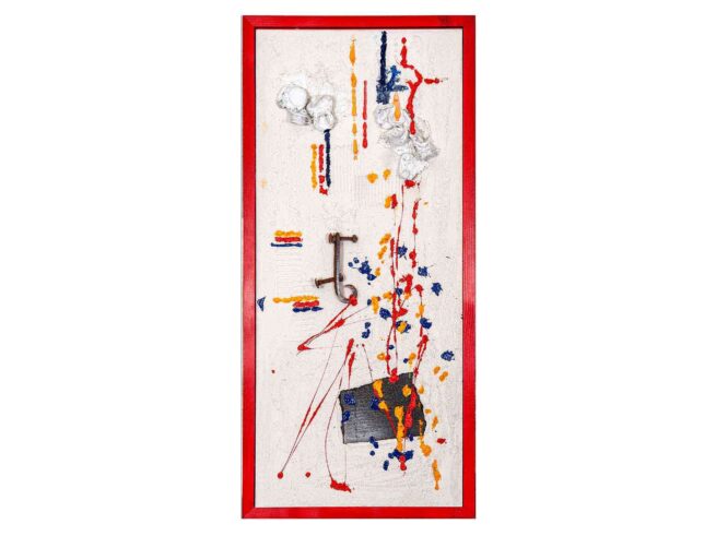 26 / 85 166 Verputz, Petflaschen, Dachpappe, Metall 40x90cm
