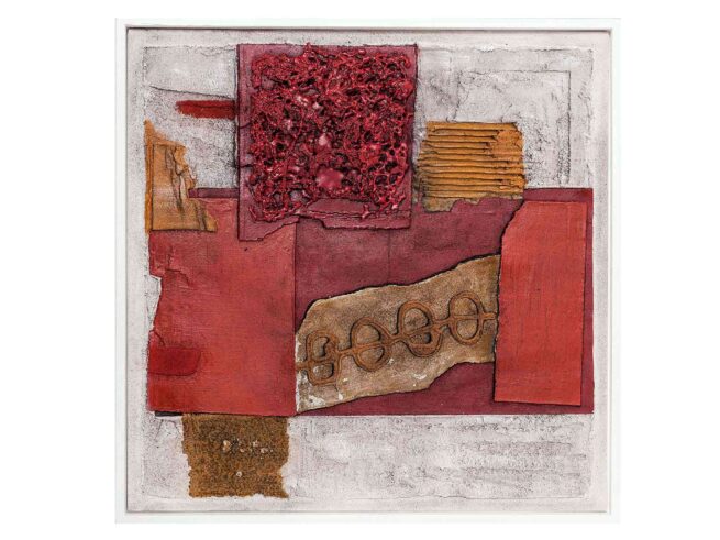 94 Dachpappe, Sagex, Wellkarton, Verputz (spachtelmasse), Sacktuch 53x53cm