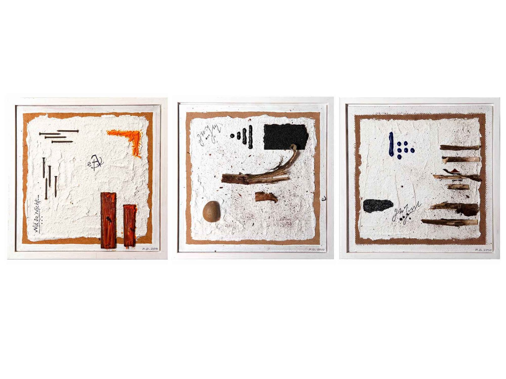 25 (26-27), Trilogie Nagel, Verputz, Dachpappe 22×24 cm